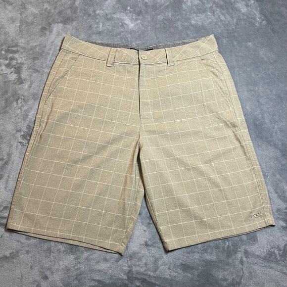 O'NEILL Men's Window Pane Check Stretch Walking Shorts Size 34 - Picture 1 of 10